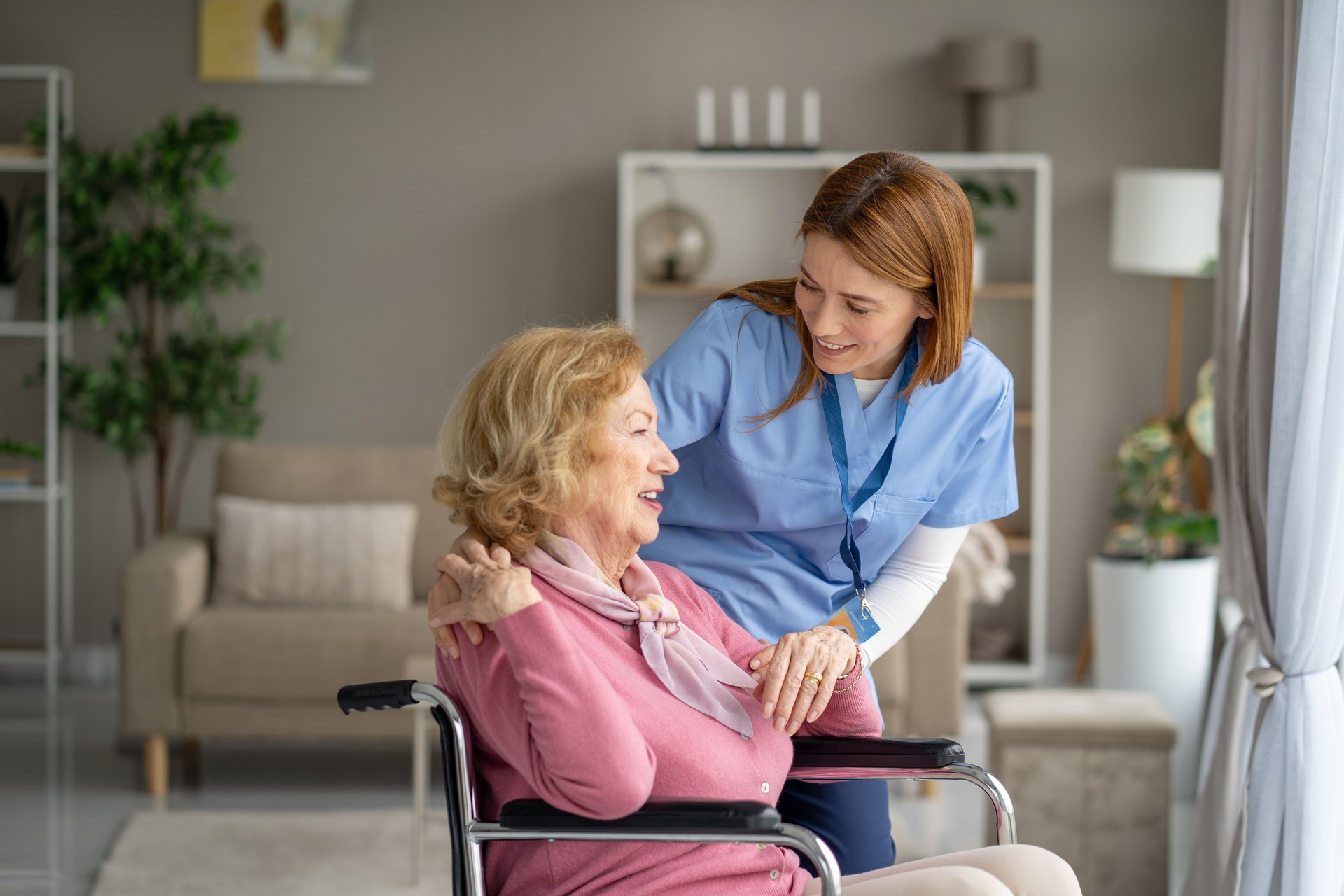 Beautiful Moment: Nurse and Senior Woman's Connection